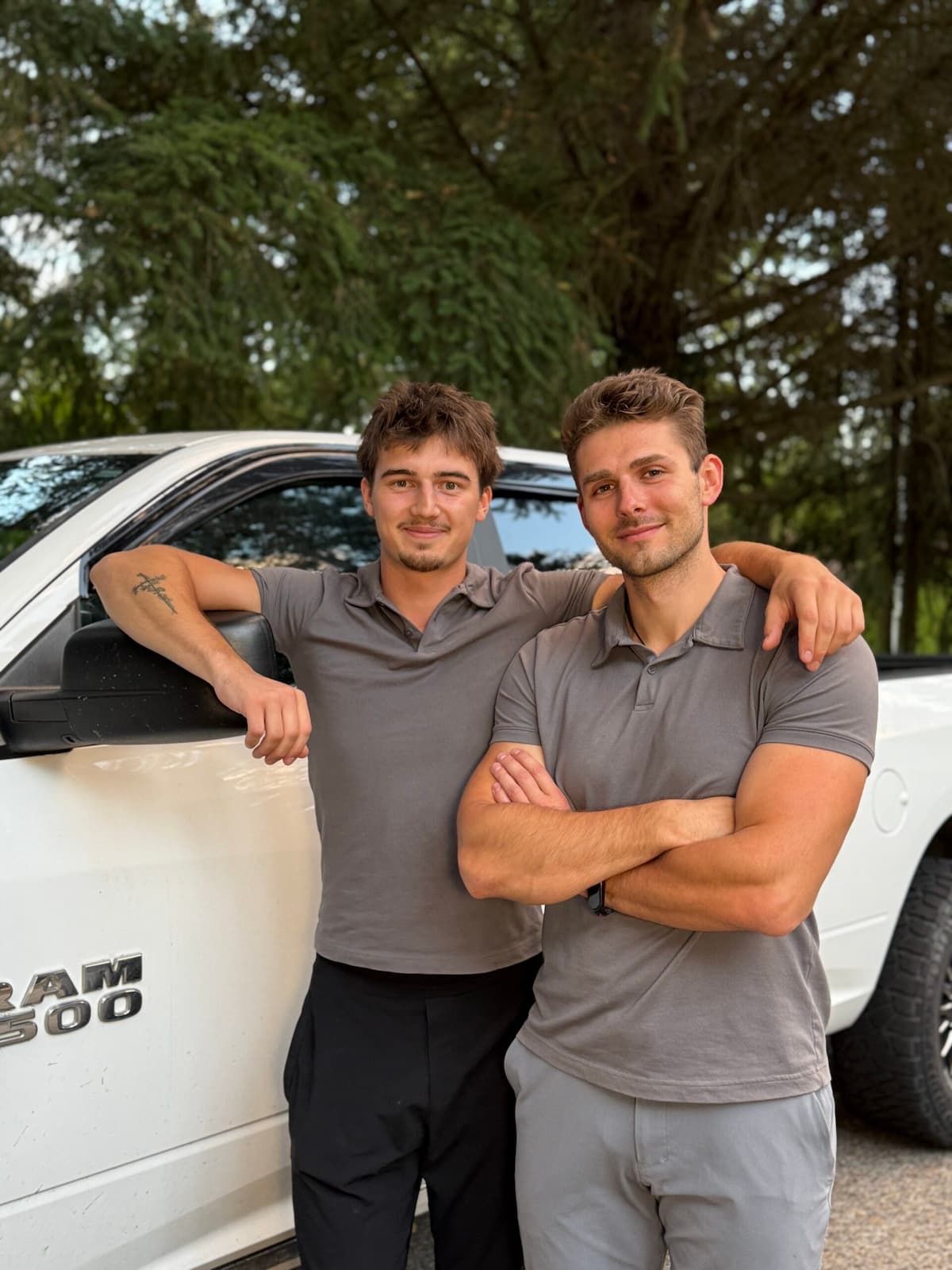 Aleksei and Taras, the Pacific Breeze Services exterior team